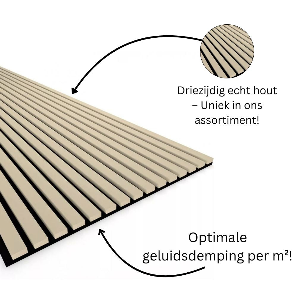 Akoestisch wandpaneel Beige Deluxe Luxovision